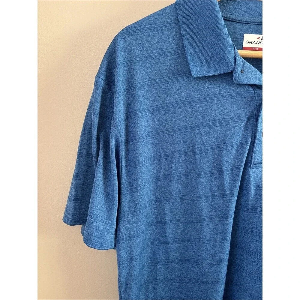 Grand Slam Men’s Medium Blue Golf Polo Short Sleeve Performance Shirt